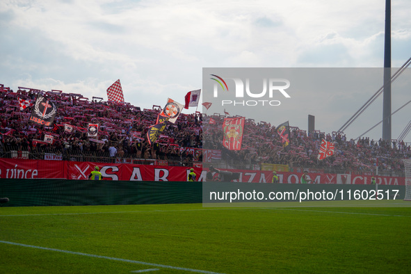 A supporter of AC Monza's Curva Davide Pieri during the match between AC Monza and Bologna FC 1909, Serie A, at U-Power Stadium in Monza, It...