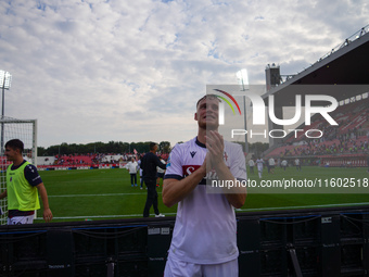 Sam Beukema participates in the match between AC Monza and Bologna FC 1909, Serie A, at U-Power Stadium in Monza, Italy, on September 22, 20...