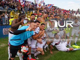 The team of Bologna FC 1909 celebrates their win during the match between AC Monza and Bologna FC 1909, Serie A, at U-Power Stadium in Monza...