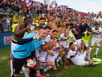 The team of Bologna FC 1909 celebrates their win during the match between AC Monza and Bologna FC 1909, Serie A, at U-Power Stadium in Monza...