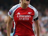 Freda Maanum celebrates her goal during the Barclays FA Women's Super League match between Arsenal and Manchester City at the Emirates Stadi...