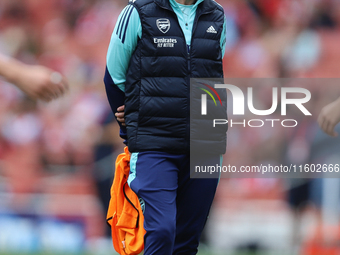 Former footballer turned training staff Kelly Smith before the Barclays FA Women's Super League match between Arsenal and Manchester City at...