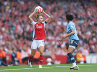 Caitlin Ford wins the throw-in during the Barclays FA Women's Super League match between Arsenal and Manchester City at the Emirates Stadium...