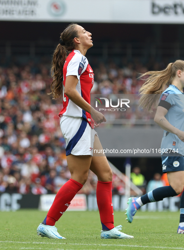 Rosa Kafaji appears frustrated during the Barclays FA Women's Super League match between Arsenal and Manchester City at the Emirates Stadium...