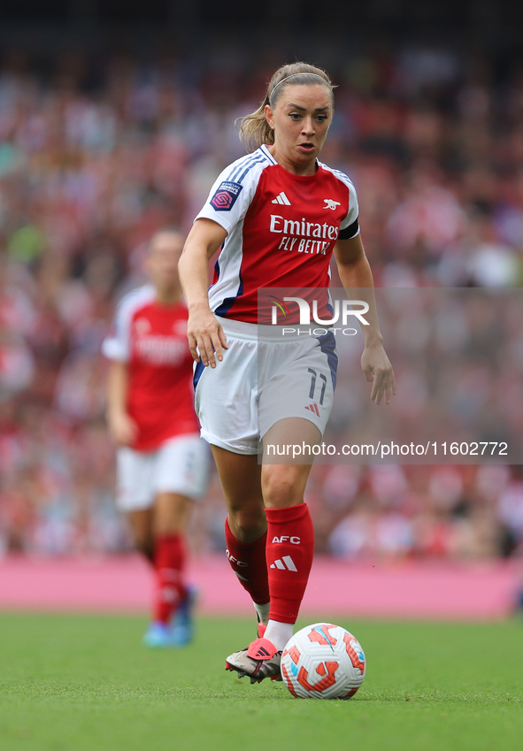 Katie McCabe during the Barclays FA Women's Super League match between Arsenal and Manchester City at the Emirates Stadium in London, Englan...