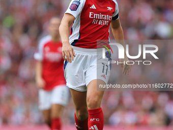 Katie McCabe during the Barclays FA Women's Super League match between Arsenal and Manchester City at the Emirates Stadium in London, Englan...