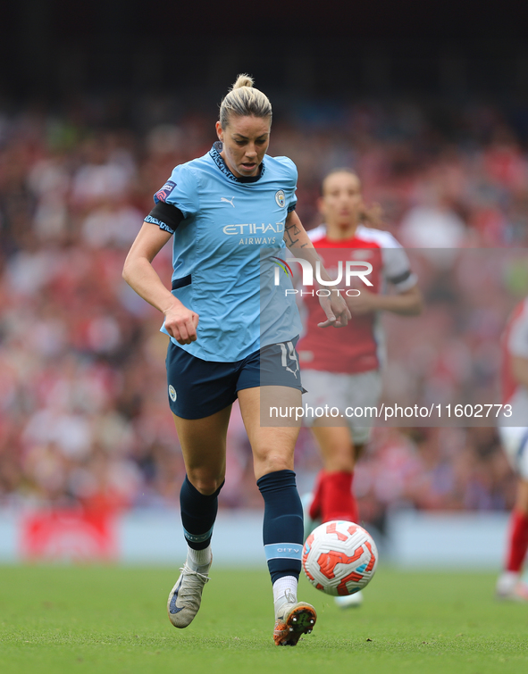 Alanna Kennedy during the Barclays FA Women's Super League match between Arsenal and Manchester City at the Emirates Stadium in London, Engl...