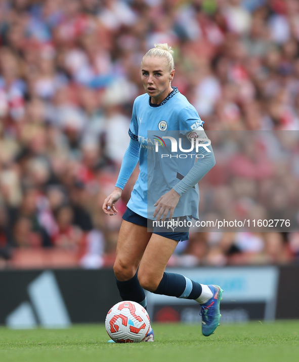 Alex Greenwood during the Barclays FA Women's Super League match between Arsenal and Manchester City at the Emirates Stadium in London, Engl...