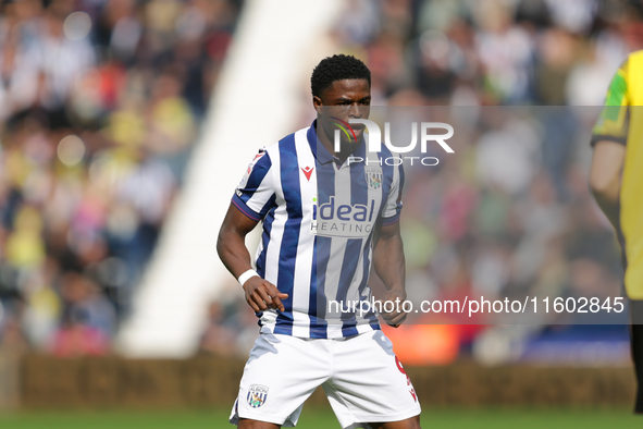 Josh Maja of West Bromwich Albion during the Sky Bet Championship match between West Bromwich Albion and Plymouth Argyle at The Hawthorns in...