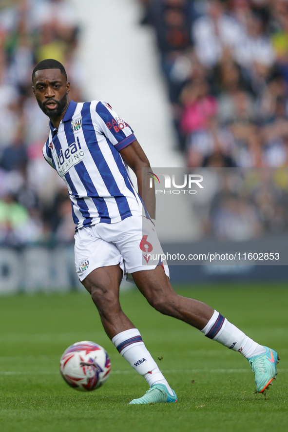 Semi Ajayi of West Bromwich Albion during the Sky Bet Championship match between West Bromwich Albion and Plymouth Argyle at The Hawthorns i...