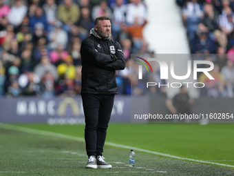 Wayne Rooney, manager of Plymouth Argyle, during the Sky Bet Championship match between West Bromwich Albion and Plymouth Argyle at The Hawt...