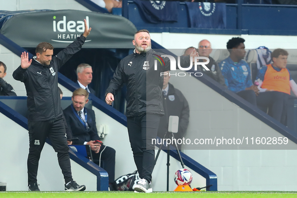 Plymouth Argyle manager Wayne Rooney during the Sky Bet Championship match between West Bromwich Albion and Plymouth Argyle at The Hawthorns...