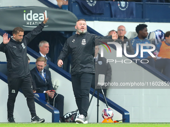 Plymouth Argyle manager Wayne Rooney during the Sky Bet Championship match between West Bromwich Albion and Plymouth Argyle at The Hawthorns...