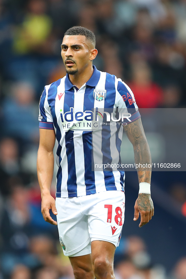 Karlan Grant of West Bromwich Albion during the Sky Bet Championship match between West Bromwich Albion and Plymouth Argyle at The Hawthorns...