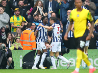 Josh Maja of West Bromwich Albion celebrates after scoring their first goal during the Sky Bet Championship match between West Bromwich Albi...