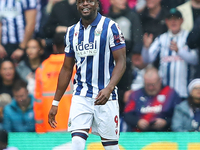 Josh Maja of West Bromwich Albion celebrates after scoring their first goal during the Sky Bet Championship match between West Bromwich Albi...