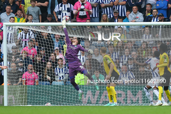 Daniel Grimshaw, goalkeeper of Plymouth Argyle, is in action during the Sky Bet Championship match between West Bromwich Albion and Plymouth...