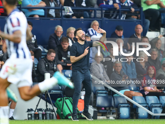 West Bromwich Albion's manager Carlos Corberan during the Sky Bet Championship match between West Bromwich Albion and Plymouth Argyle at The...