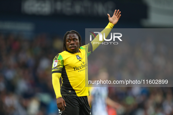 Michael Obafemi of Plymouth Argyle during the Sky Bet Championship match between West Bromwich Albion and Plymouth Argyle at The Hawthorns i...