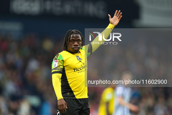 Michael Obafemi of Plymouth Argyle during the Sky Bet Championship match between West Bromwich Albion and Plymouth Argyle at The Hawthorns i...