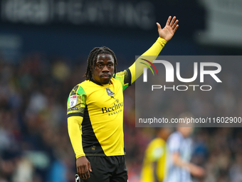 Michael Obafemi of Plymouth Argyle during the Sky Bet Championship match between West Bromwich Albion and Plymouth Argyle at The Hawthorns i...