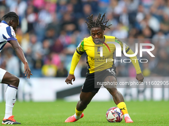 Michael Obafemi of Plymouth Argyle is in action during the Sky Bet Championship match between West Bromwich Albion and Plymouth Argyle at Th...