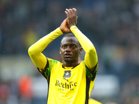 Mustapha Bundu of Plymouth Argyle applauds the fans after the Sky Bet Championship match between West Bromwich Albion and Plymouth Argyle at...