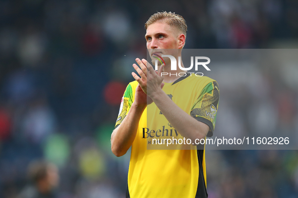 Kornel Szucs of Plymouth Argyle applauds their fans after the Sky Bet Championship match between West Bromwich Albion and Plymouth Argyle at...