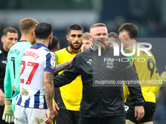 Plymouth Argyle manager Wayne Rooney after the Sky Bet Championship match between West Bromwich Albion and Plymouth Argyle at The Hawthorns...