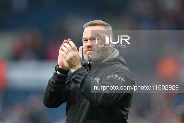 Wayne Rooney applauds the Plymouth Argyle fans after the Sky Bet Championship match between West Bromwich Albion and Plymouth Argyle at The...