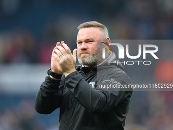 Wayne Rooney applauds the Plymouth Argyle fans after the Sky Bet Championship match between West Bromwich Albion and Plymouth Argyle at The...