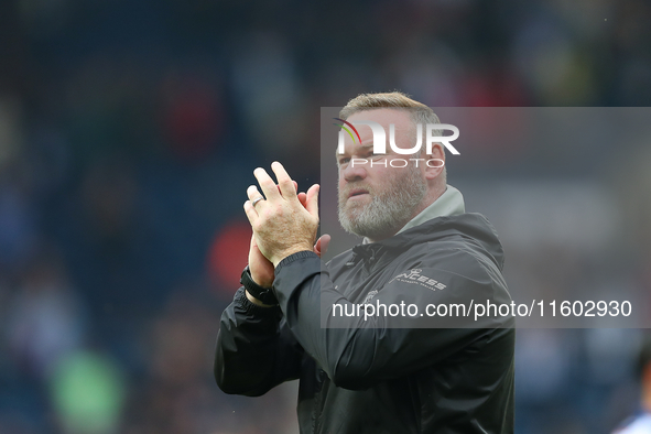 Wayne Rooney applauds the Plymouth Argyle fans after the Sky Bet Championship match between West Bromwich Albion and Plymouth Argyle at The...