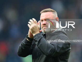 Wayne Rooney applauds the Plymouth Argyle fans after the Sky Bet Championship match between West Bromwich Albion and Plymouth Argyle at The...