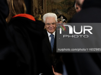 Sergio Mattarella attends the return ceremony of the Flag of the Italian athletes returning from the Paris 2024 Olympic and Paralympic Games...