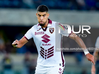 Adam Masina of Torino FC during the Serie A Enilive match between Hellas Verona and Torino FC at Stadio Marcantonio Bentegodi on September 2...