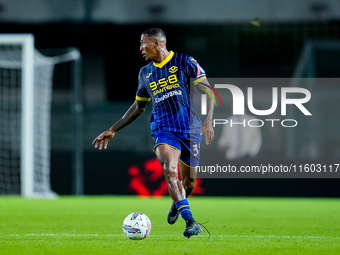 Jackson Tchatchoua of Hellas Verona during the Serie A Enilive match between Hellas Verona and Torino FC at Stadio Marcantonio Bentegodi on...