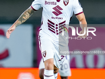 Karol Linetty of Torino FC during the Serie A Enilive match between Hellas Verona and Torino FC at Stadio Marcantonio Bentegodi on September...