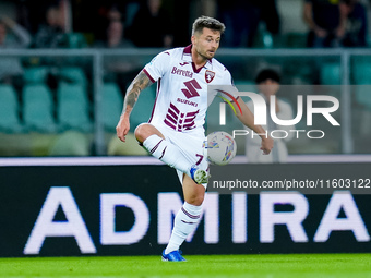 Karol Linetty of Torino FC during the Serie A Enilive match between Hellas Verona and Torino FC at Stadio Marcantonio Bentegodi on September...