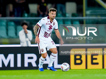 Karol Linetty of Torino FC during the Serie A Enilive match between Hellas Verona and Torino FC at Stadio Marcantonio Bentegodi on September...