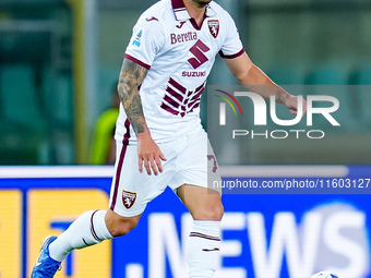 Karol Linetty of Torino FC during the Serie A Enilive match between Hellas Verona and Torino FC at Stadio Marcantonio Bentegodi on September...