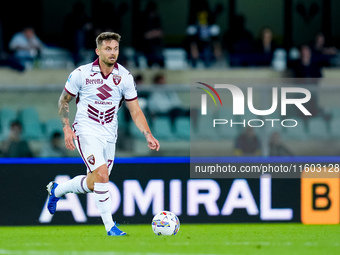 Karol Linetty of Torino FC during the Serie A Enilive match between Hellas Verona and Torino FC at Stadio Marcantonio Bentegodi on September...