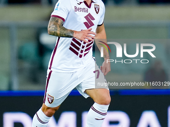 Karol Linetty of Torino FC during the Serie A Enilive match between Hellas Verona and Torino FC at Stadio Marcantonio Bentegodi on September...