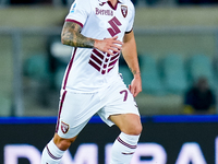 Karol Linetty of Torino FC during the Serie A Enilive match between Hellas Verona and Torino FC at Stadio Marcantonio Bentegodi on September...