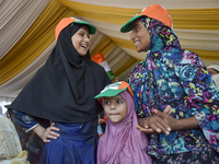 Supporters of the Indian National Congress attend a campaign rally held by Rahul Gandhi in Srinagar, Indian Administered Kashmir, on Septemb...