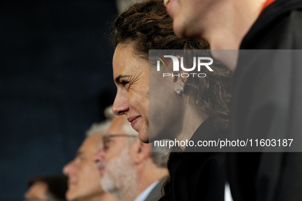 Giulia Ghiretti participates in the ceremony of the flags with the President of the Republic Sergio Mattarella in Rome, Italy, on September...