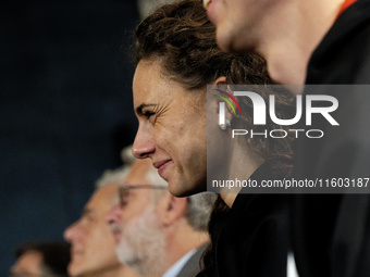 Giulia Ghiretti participates in the ceremony of the flags with the President of the Republic Sergio Mattarella in Rome, Italy, on September...