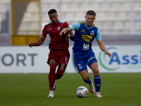 Aldama Thaylor (L) of Gzira United competes for the ball with Jean Borg (R) of Sliema Wanderers during the Malta 360 Sports Premier League s...