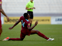 Luis Carlo Riascos of Gzira United stretches for the ball during the Malta 360 Sports Premier League soccer match between Gzira United and S...