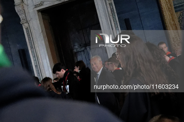 Julio Velasco participates in the return ceremony of the Flag of the Italian athletes returning from the Paris 2024 Olympic and Paralympic G...