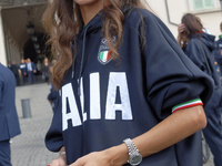 Nadia Battocletti leaves the Quirinale after the ceremony of the flags with the President of the Republic Sergio Mattarella in Rome, Italy,...